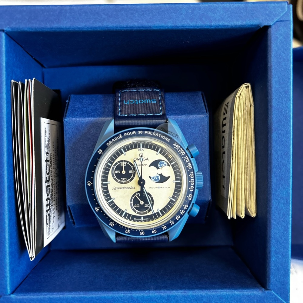 Swatch Omega Mission to the super blue moon phase watch